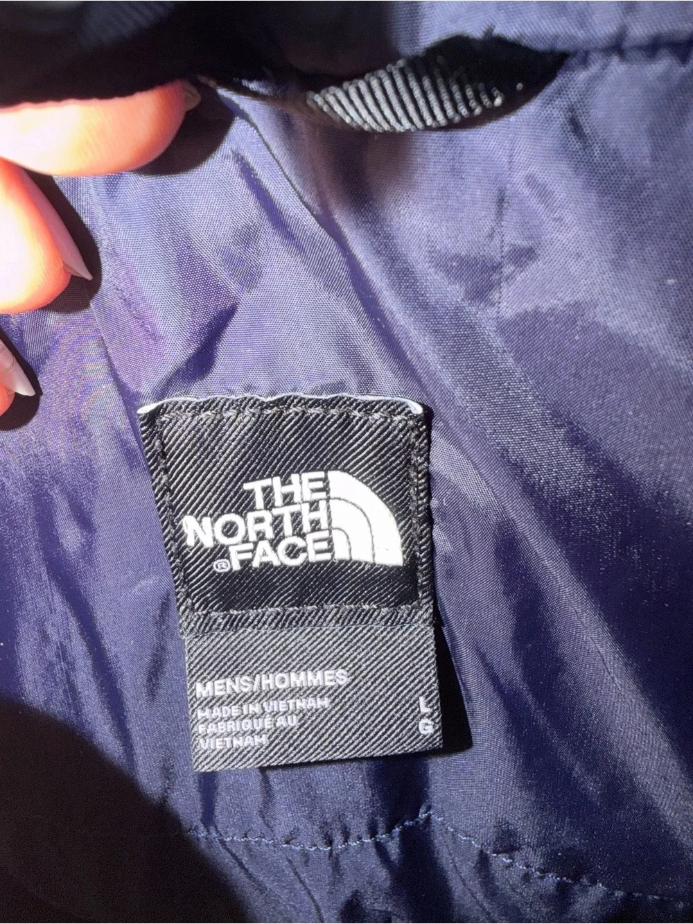 The North Face Men's Large Insulated Hooded Jacket Navy Blue